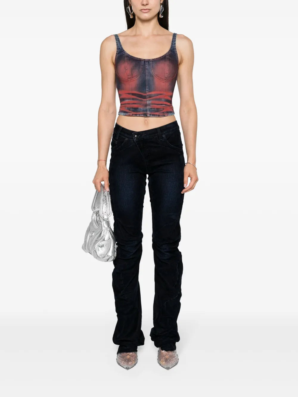 Draped Velvet Jeans