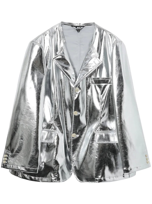 Single-Breasted Metallic Blazer