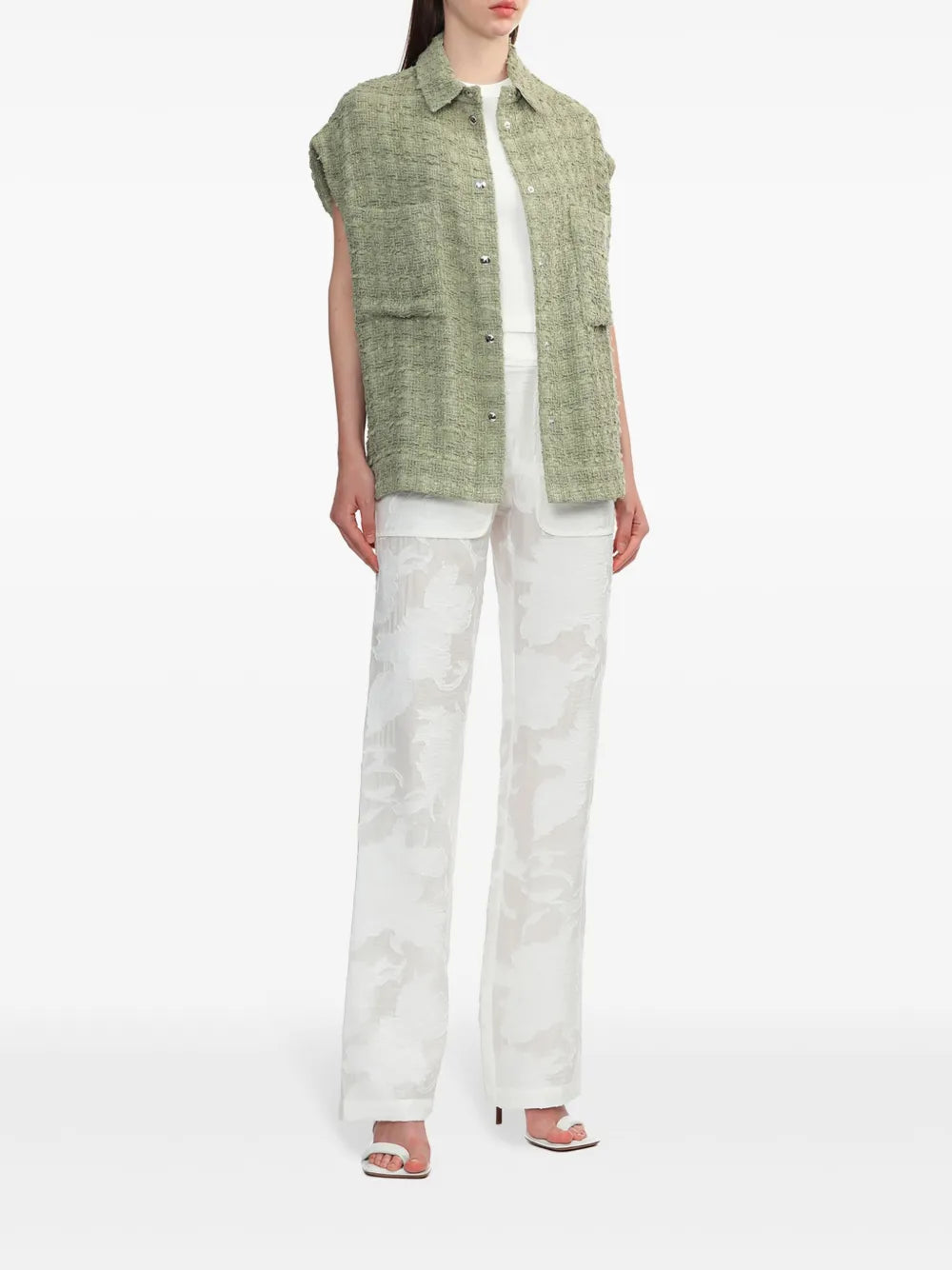 Embroidered Long-Leg Trousers