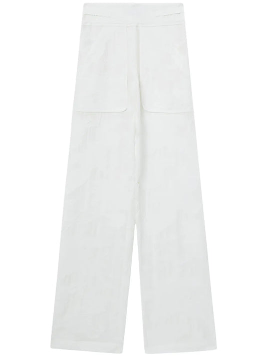 Embroidered Long-Leg Trousers
