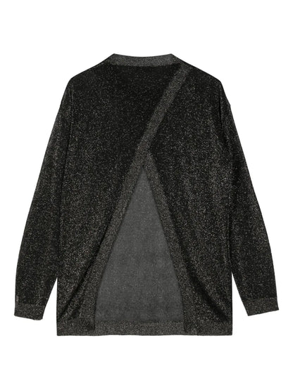 Slit-Detail Metallic Jumper