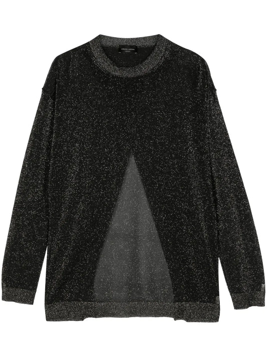 Slit-Detail Metallic Jumper