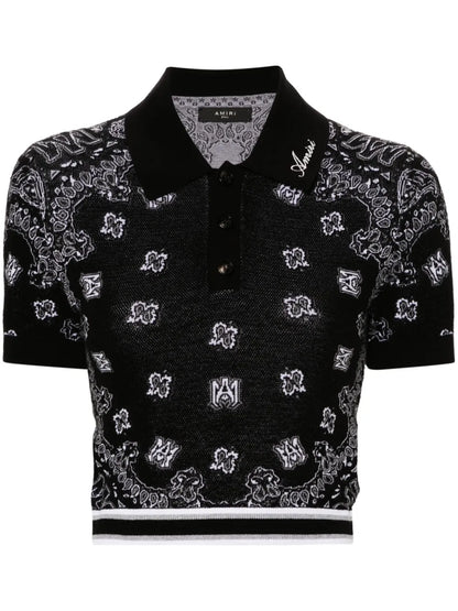 Bandana Jacquard Polo Top
