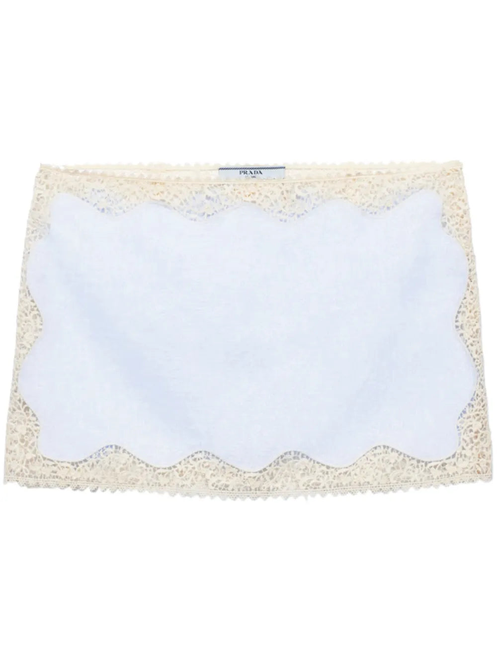 Lace-Trim Linen Mini Skirt
