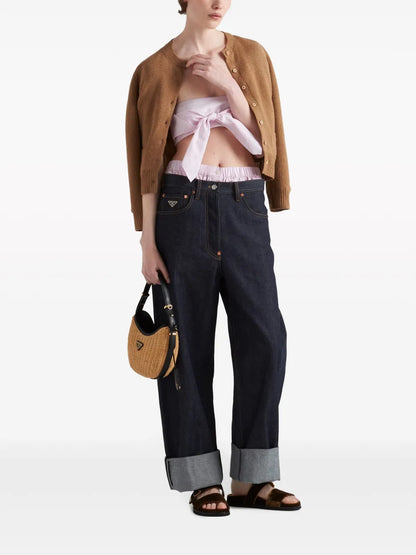 Round-Neck Wool-Knit Cardigan