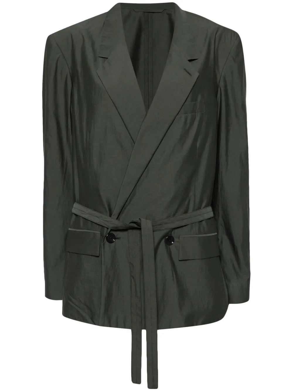 Double-Breasted Belted Blazer