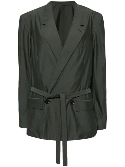 Double-Breasted Belted Blazer