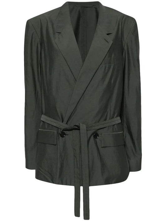 Double-Breasted Belted Blazer