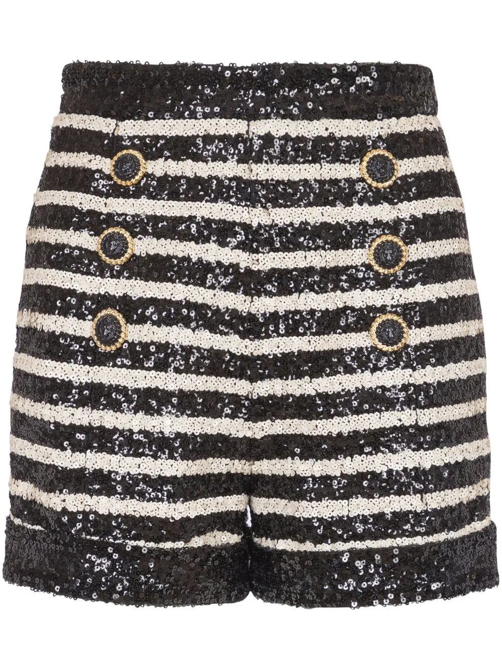 Stripe-Print Rhinestone-Embellished Shorts
