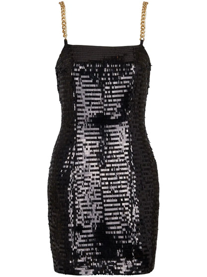 Sequin Chain-Link Short Dress