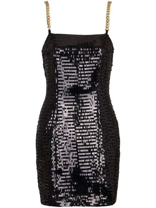 Sequin Chain-Link Short Dress