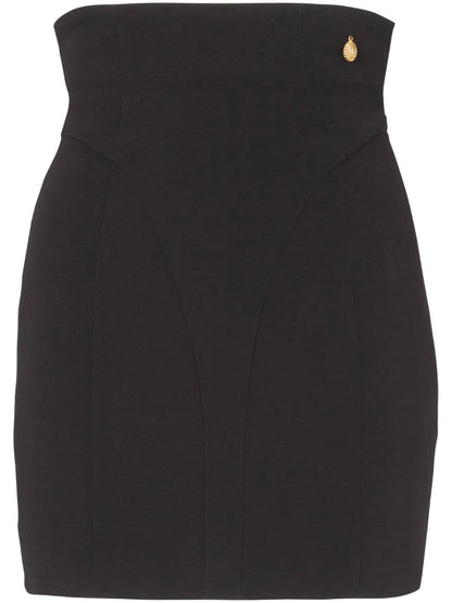 High-Waisted Crepe Miniskirt