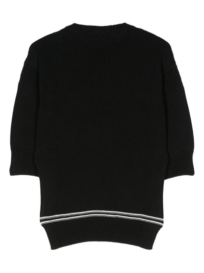 Intarsia-Knit Logo Cotton Jumper