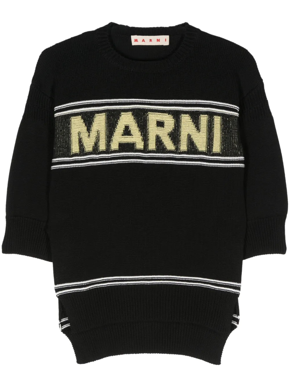 Intarsia-Knit Logo Cotton Jumper
