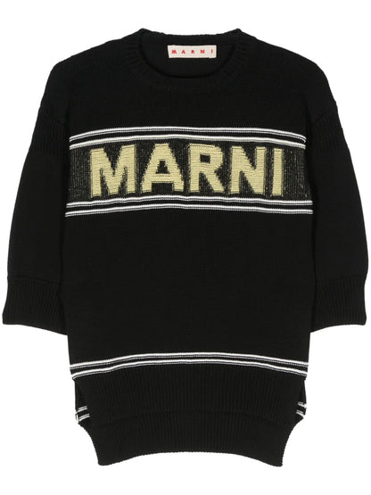 Intarsia-Knit Logo Cotton Jumper