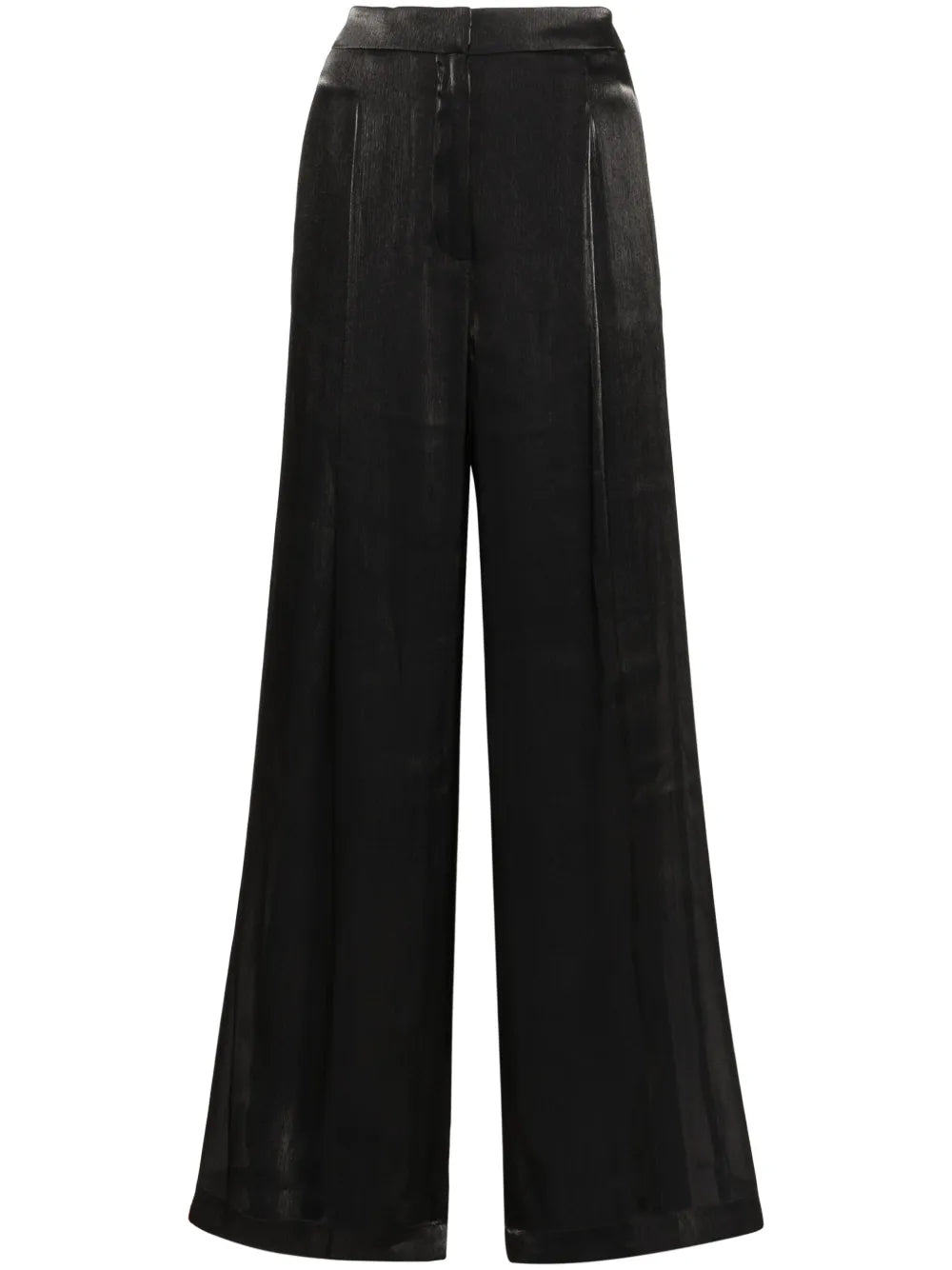 Georgette Pleated Wide-Leg Trousers