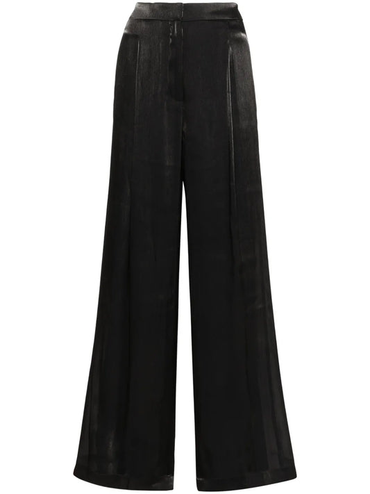 Georgette Pleated Wide-Leg Trousers