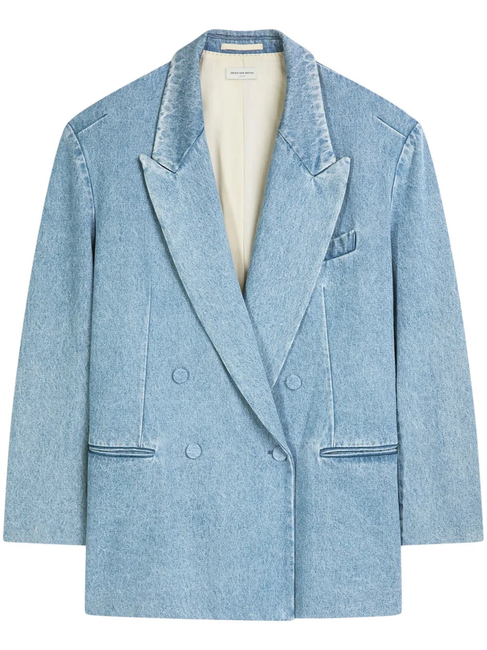 Double-Breasted Denim Blazer