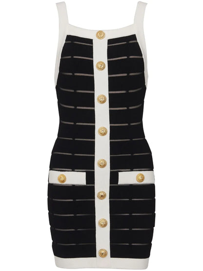 Mesh-Detailed Short Dress