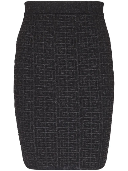 Pb-Intarsia Knitted Mini Skirt
