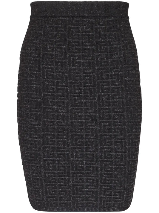 Pb-Intarsia Knitted Mini Skirt