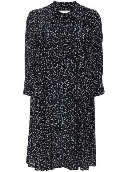 Abstract Daisy-Print Mini Dress