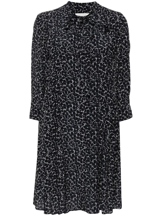 Abstract Daisy-Print Mini Dress