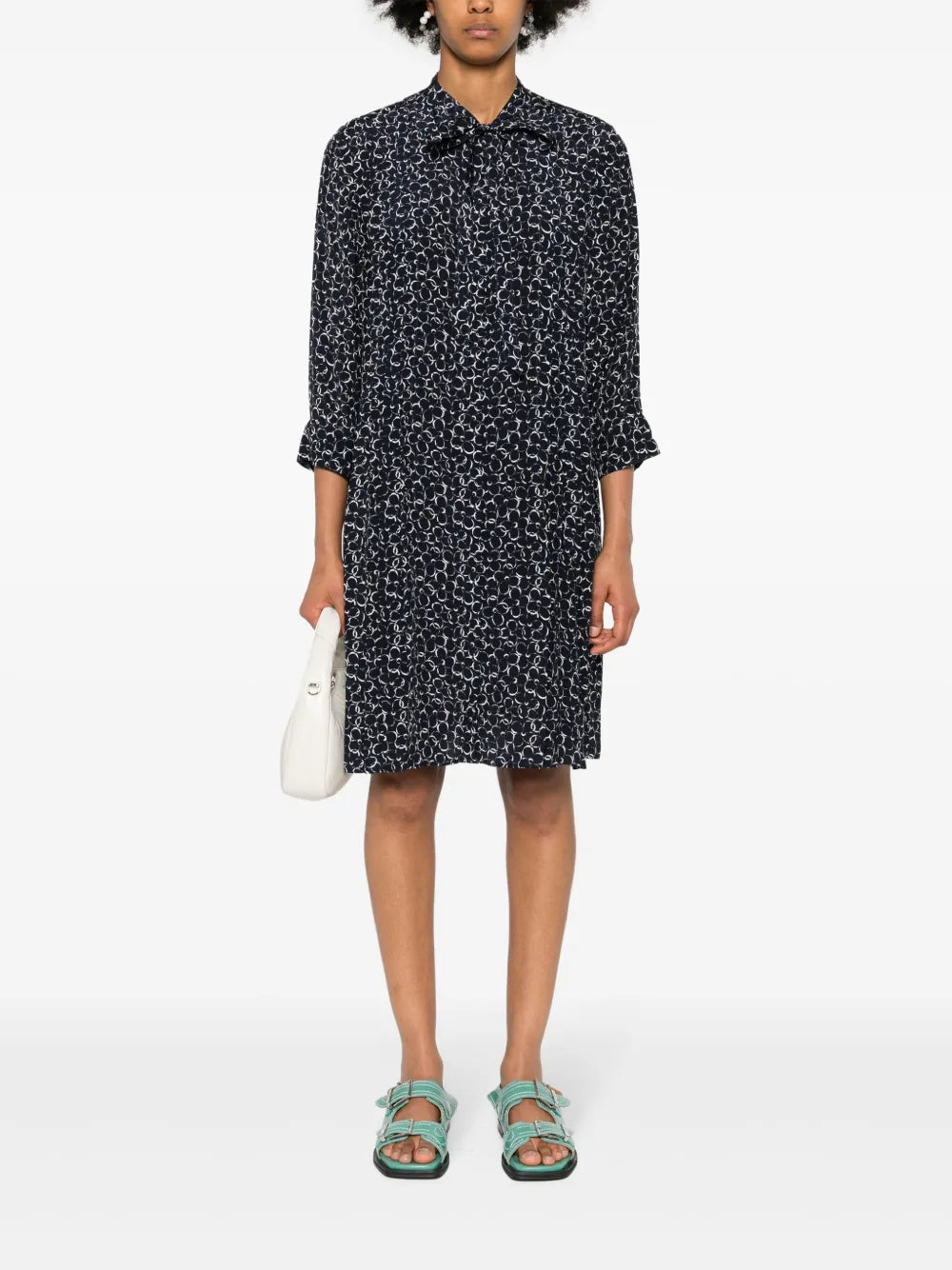 Abstract Daisy-Print Mini Dress