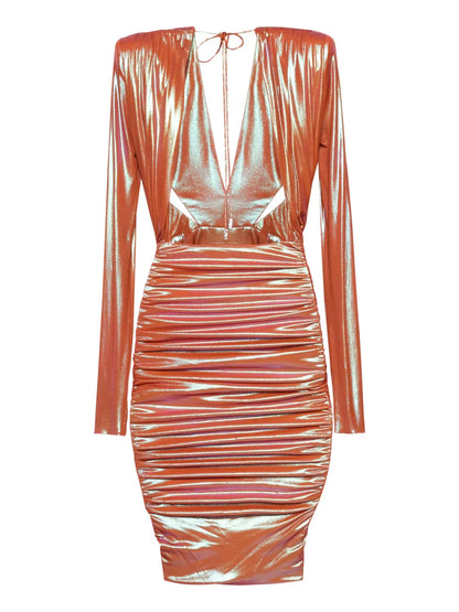 Draped-Detail Midi Dress