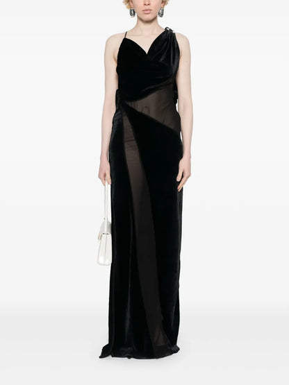 Logo-Plaque Panelled Maxi Dress
