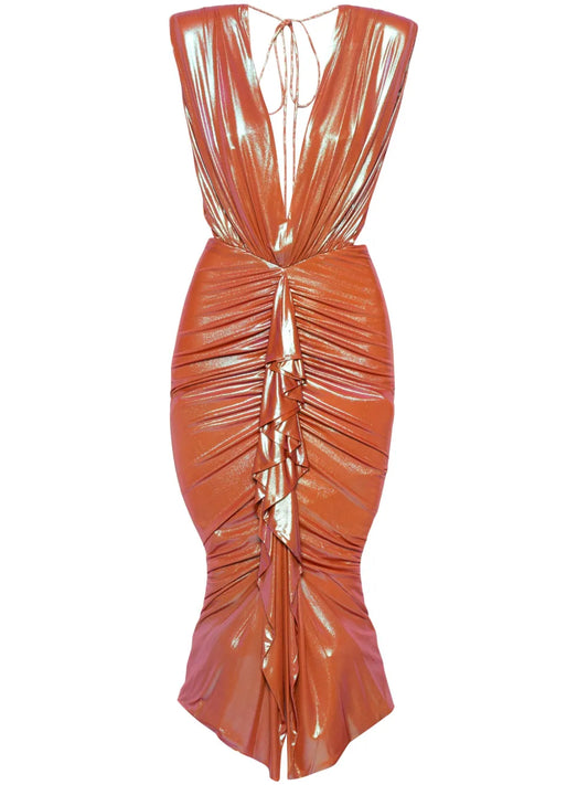 Draped-Detail Dress