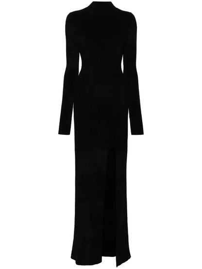 Long-Sleeve Towelling Maxi Dress