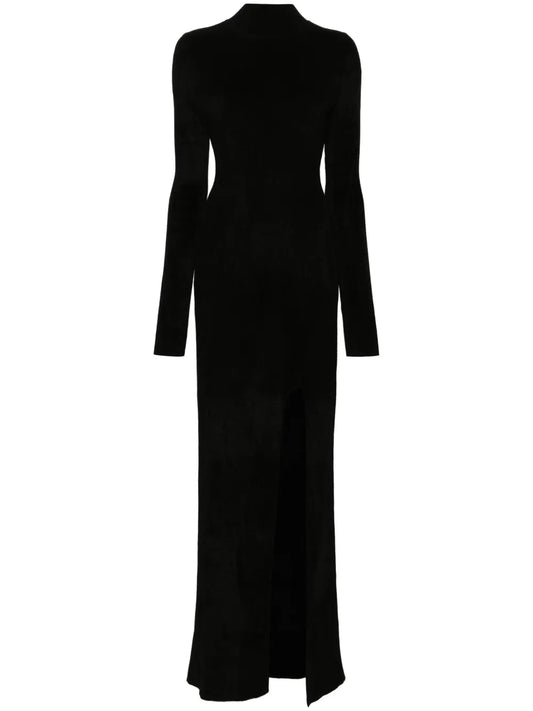 Long-Sleeve Towelling Maxi Dress