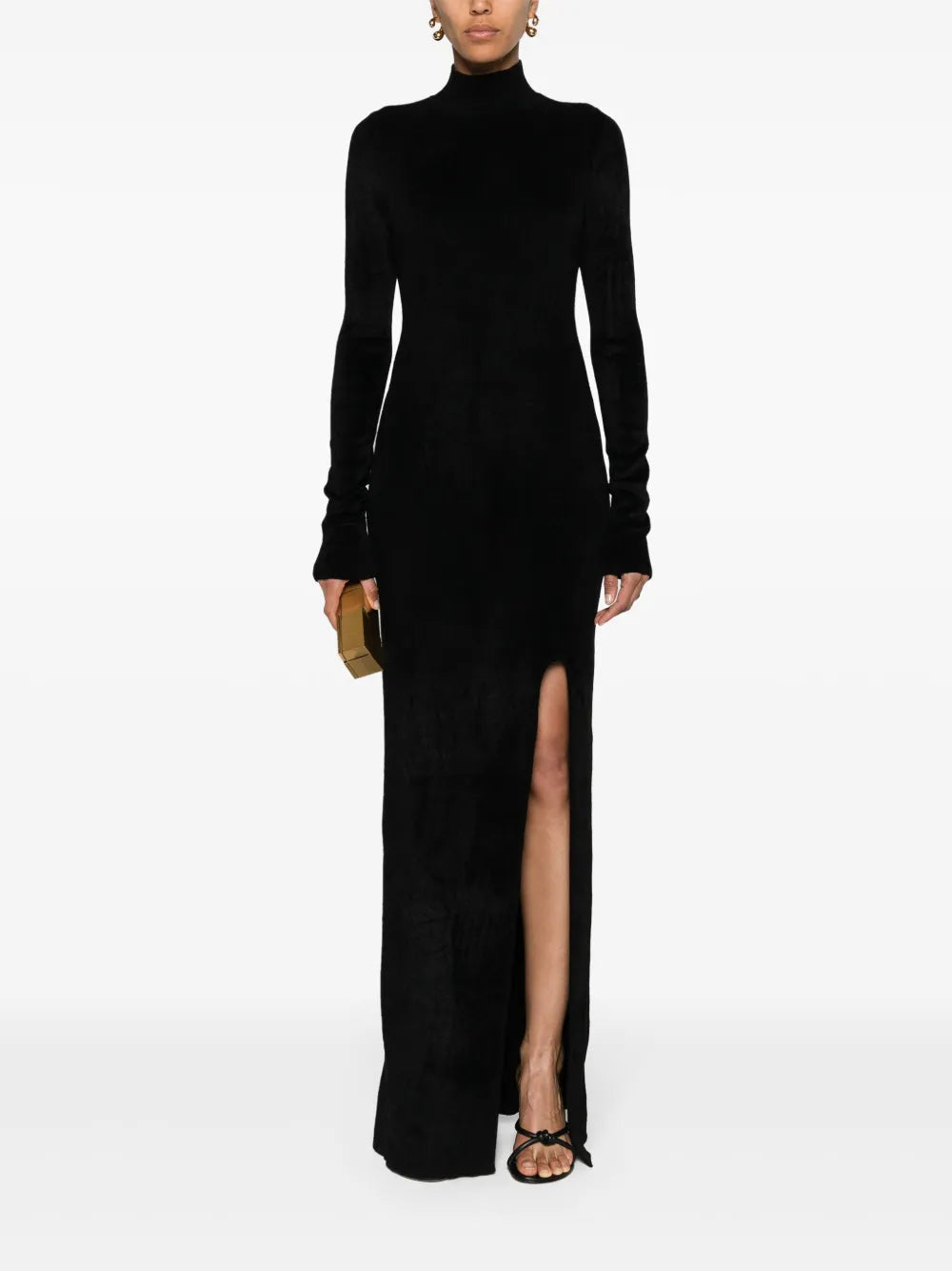 Long-Sleeve Towelling Maxi Dress