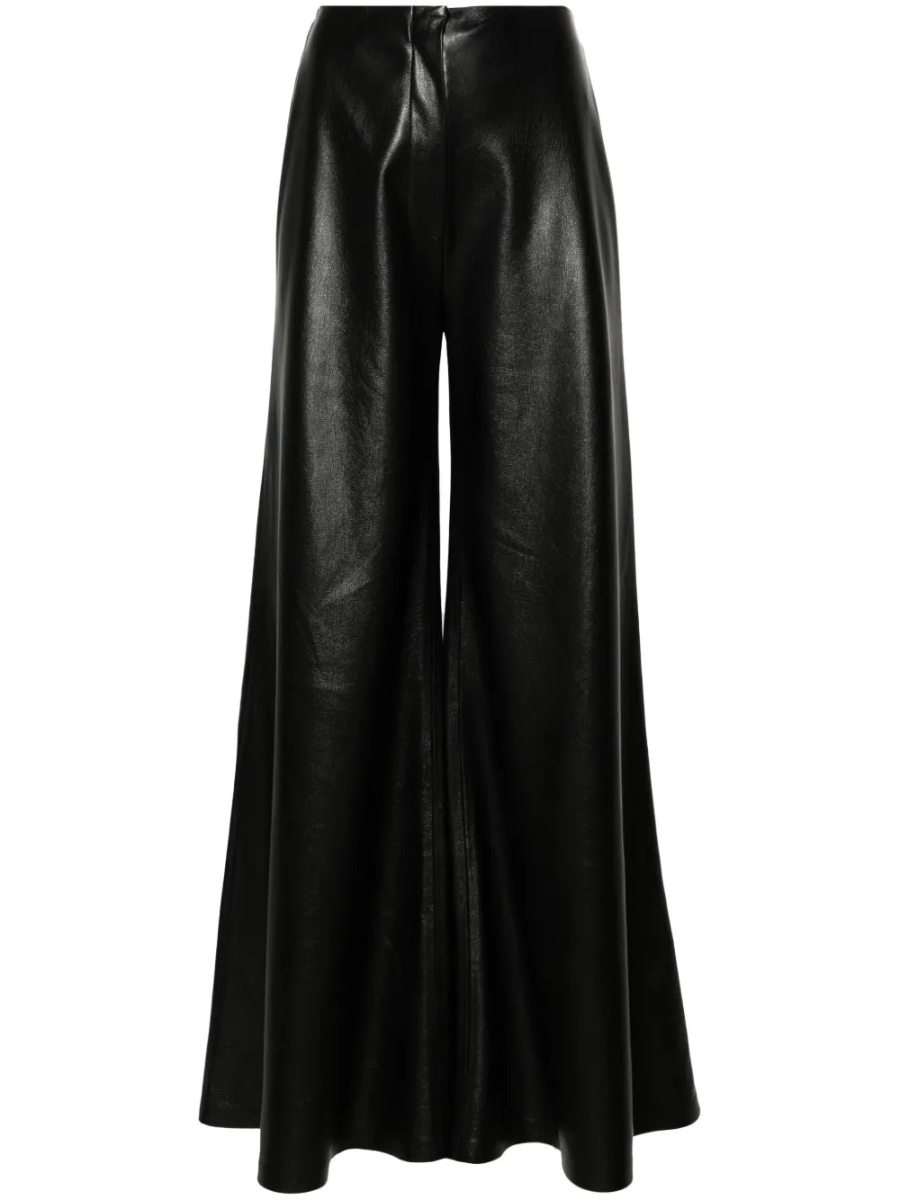 Flared Faux-Leather Trousers
