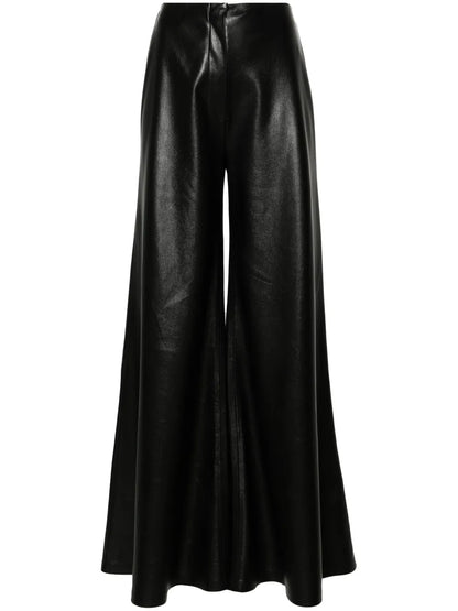 Flared Faux-Leather Trousers