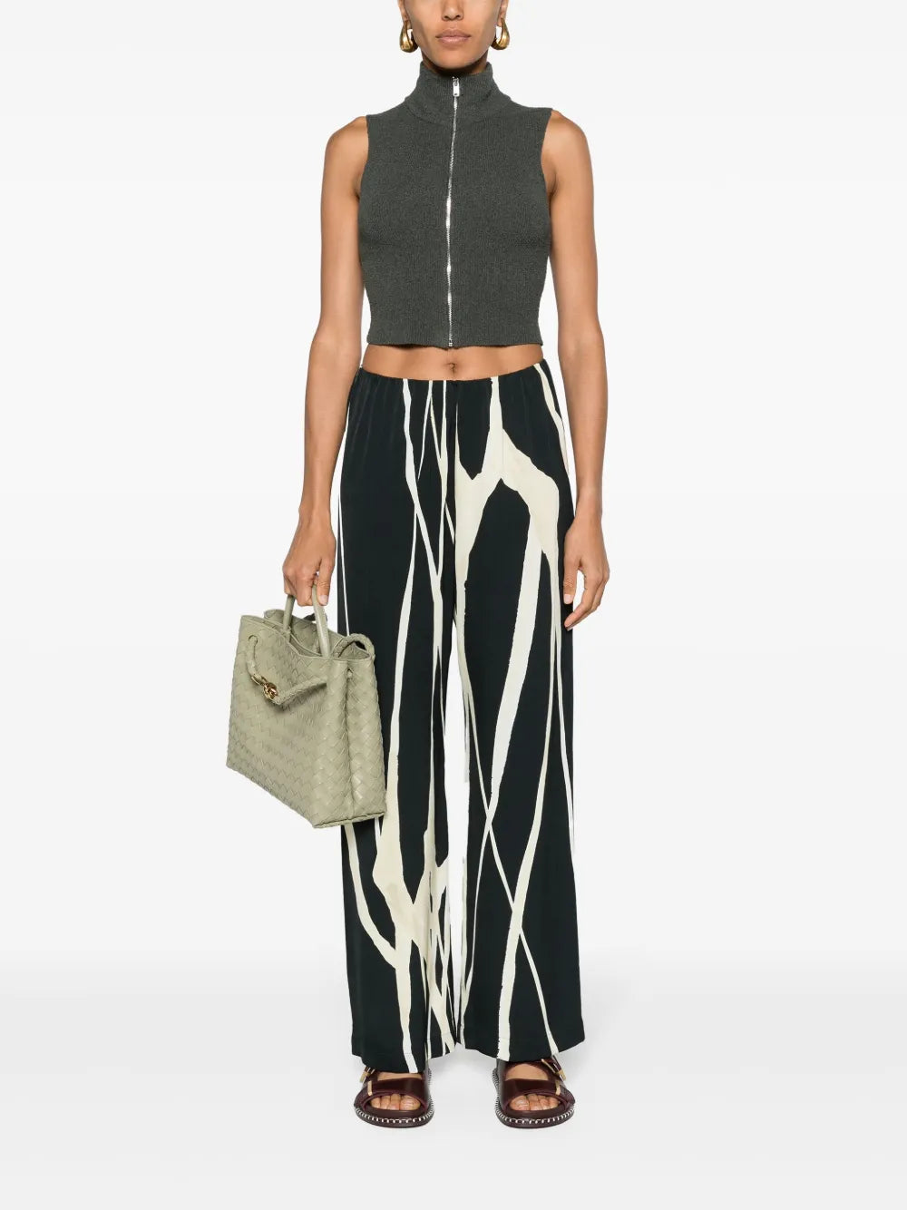 Brenda Abstract-Print Trousers