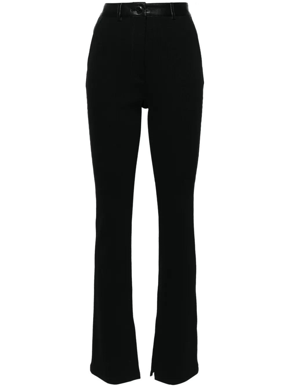 Slim-Leg Fine-Ribbed Trousers