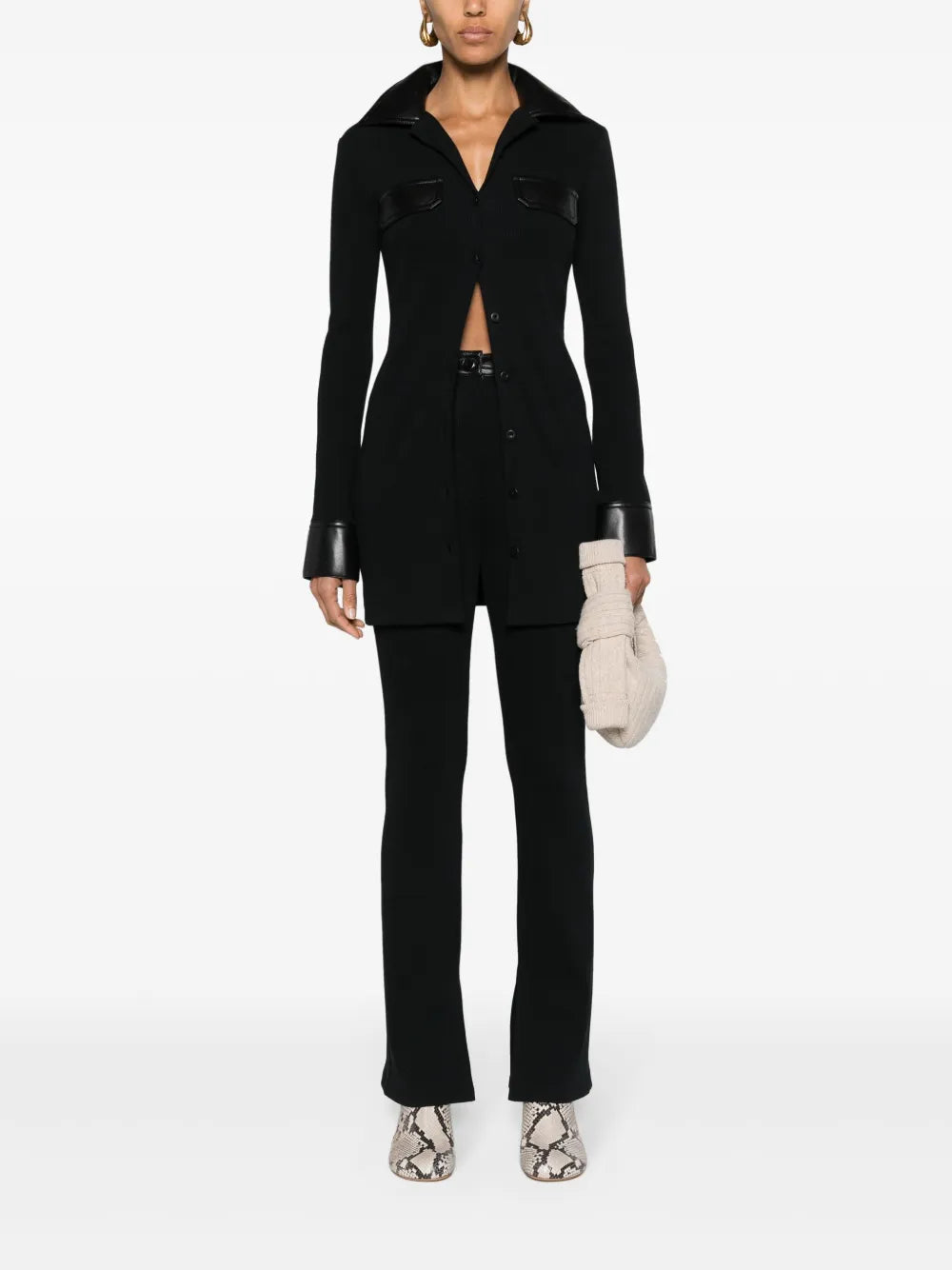 Slim-Leg Fine-Ribbed Trousers