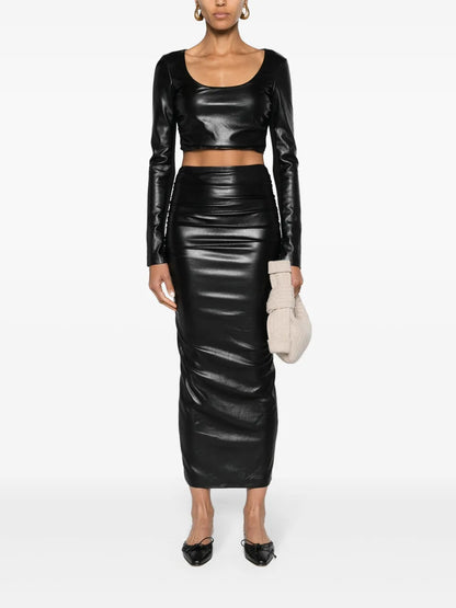 Hester Ruched-Detail Midi Skirt