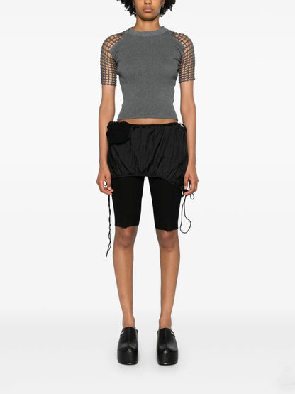 Chute Drawstring Miniskirt