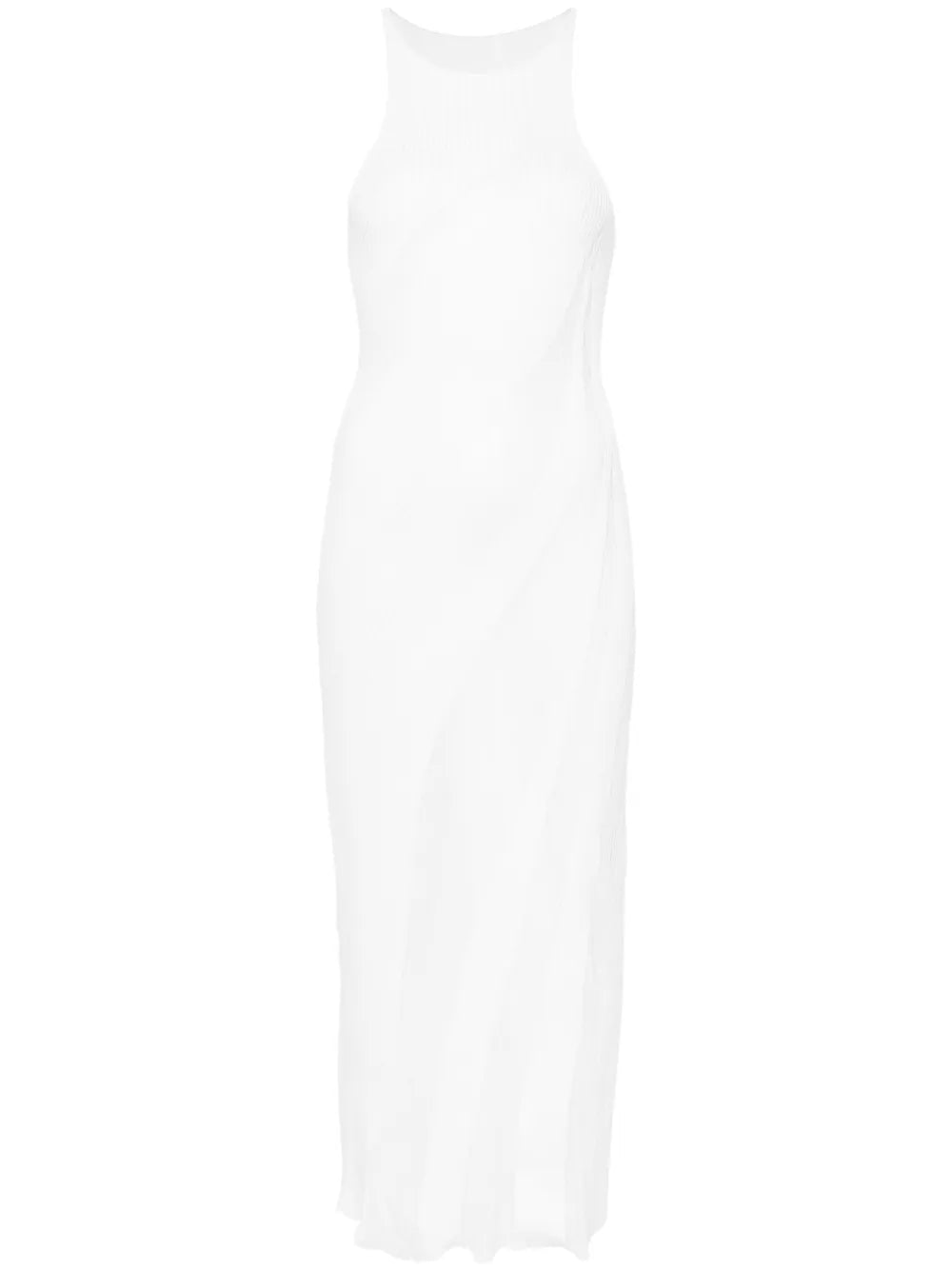 Walking Sheer-Panels Maxi Dress