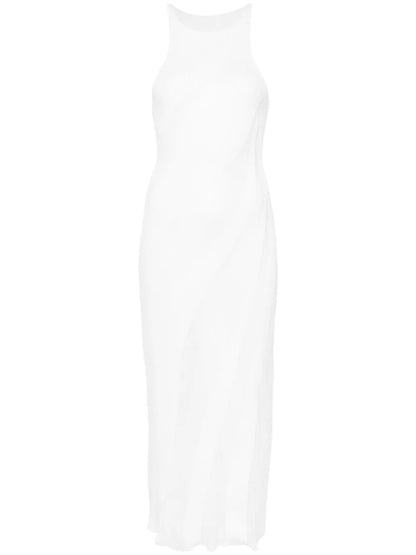 Walking Sheer-Panels Maxi Dress