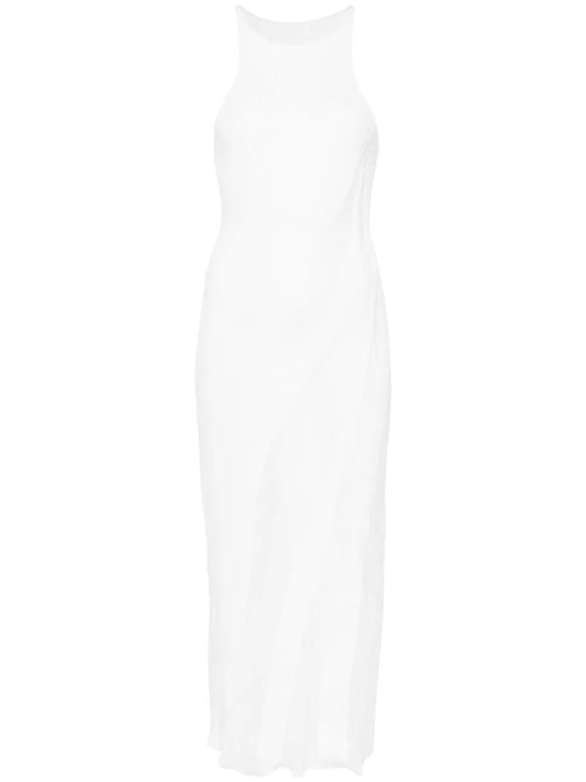 Walking Sheer-Panels Maxi Dress