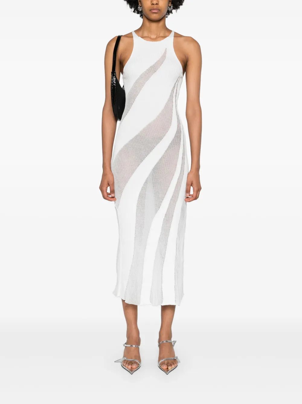 Walking Sheer-Panels Maxi Dress