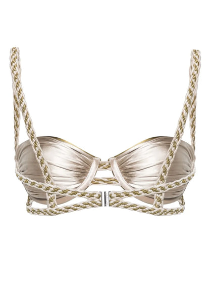 Braided-Straps Bikini Top
