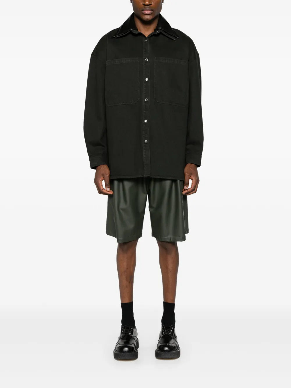Detachable-Collar Denim Jacket