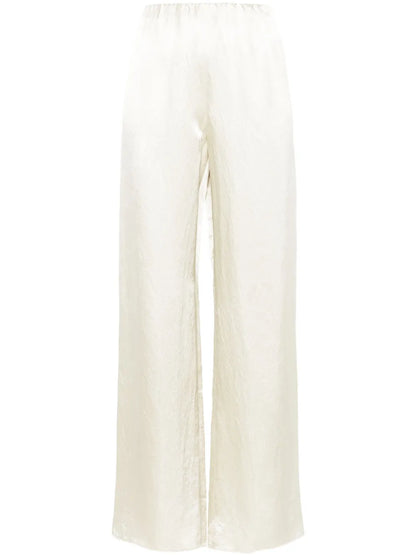 Wide-Leg Satin Trousers