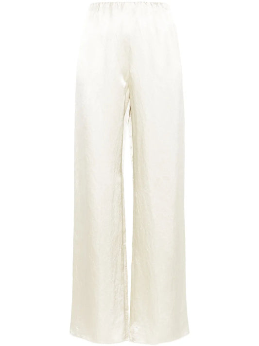 Wide-Leg Satin Trousers
