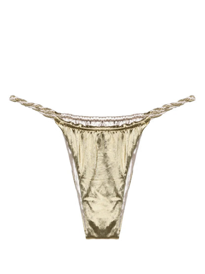 Braided-Straps Reversible Bikini Bottoms